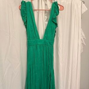 Elegant Green Sleeveless Dress